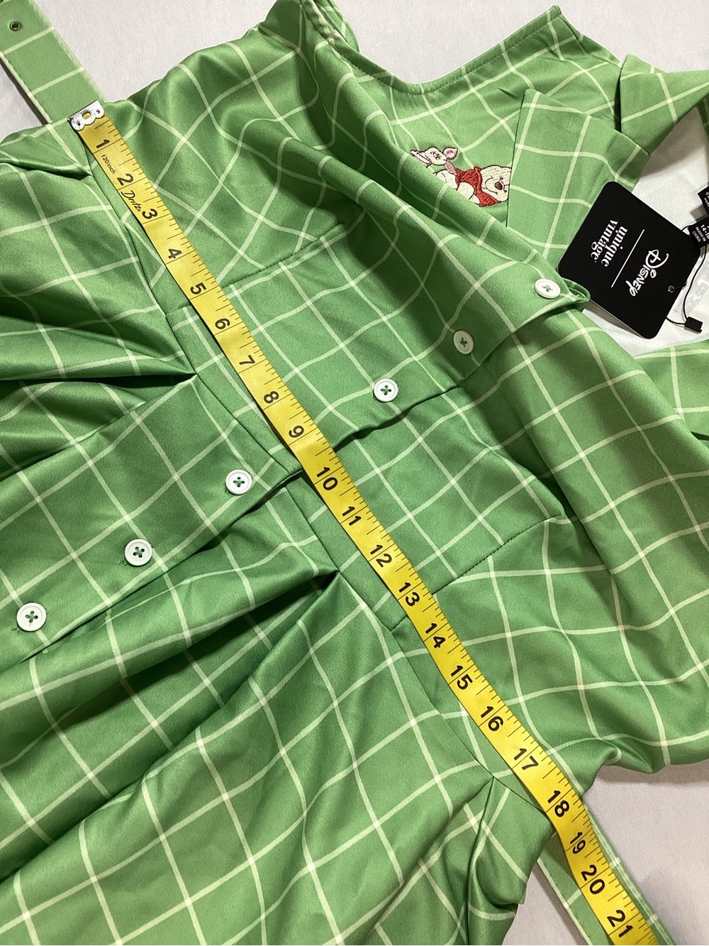 Disney Winnie the Pooh Unique Vintage Green Plaid Dress - Picture 13 of 14